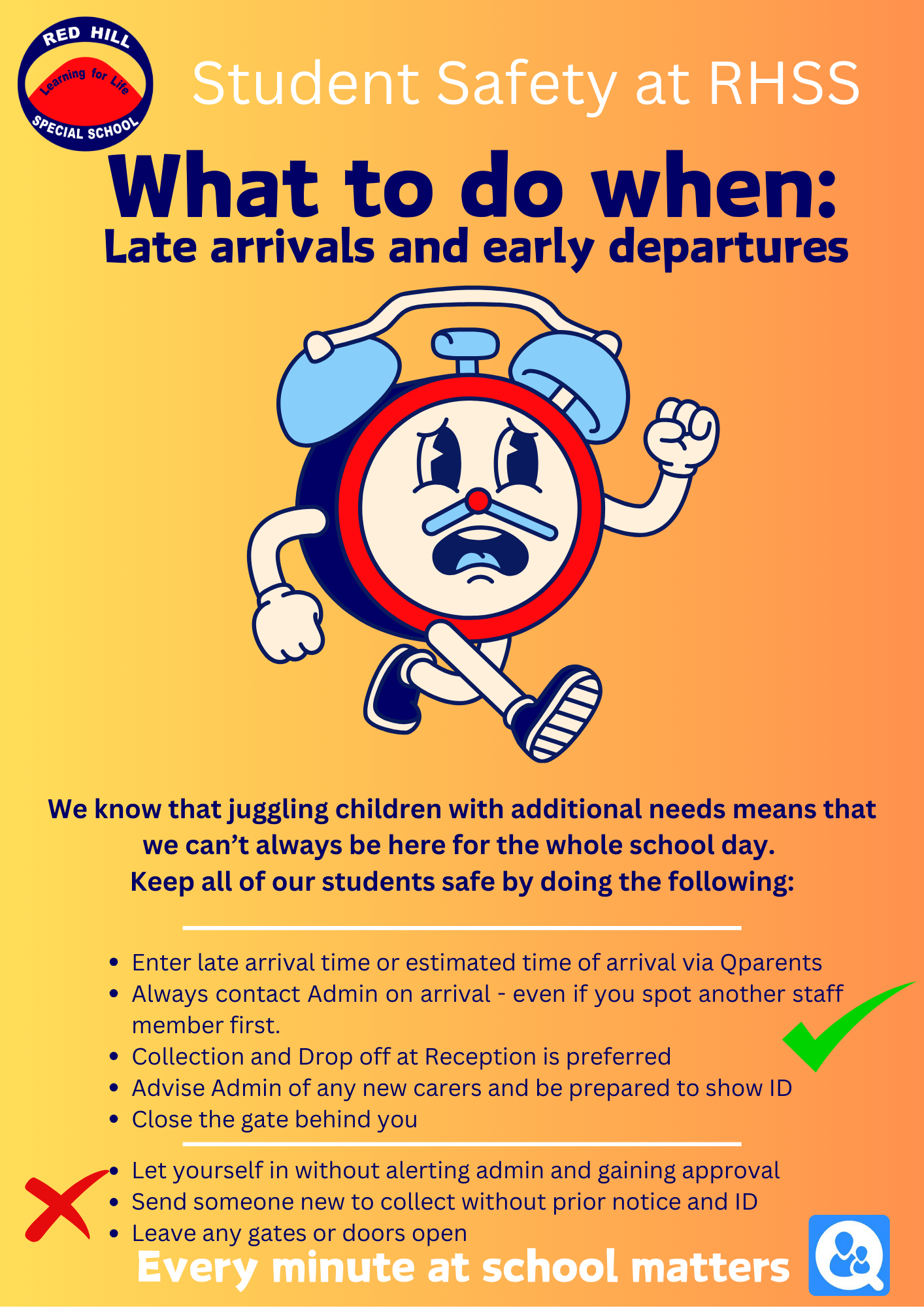 Late arrivals and early departures at Red Hill Special School.png